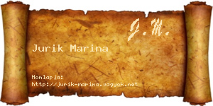 Jurik Marina névjegykártya